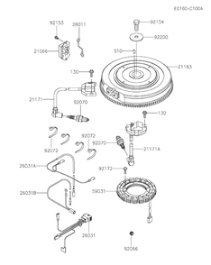 Electric Equipment Diagram and Parts List for FX801V-DS25  Cub Cadet Lawn Tractor